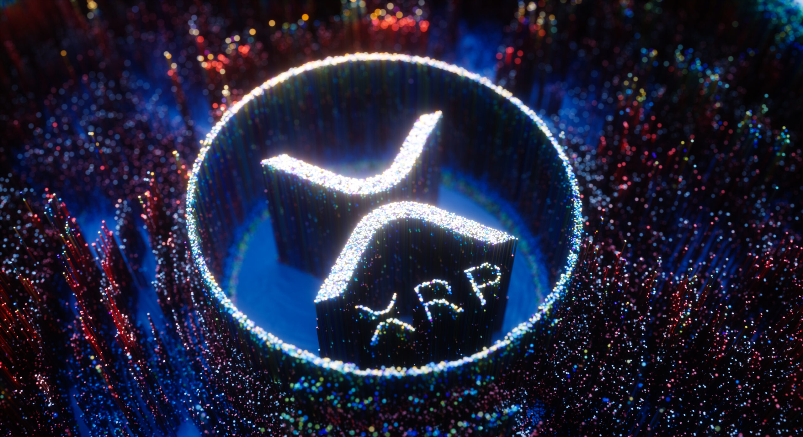 a close-up of a Ripple XRP logo