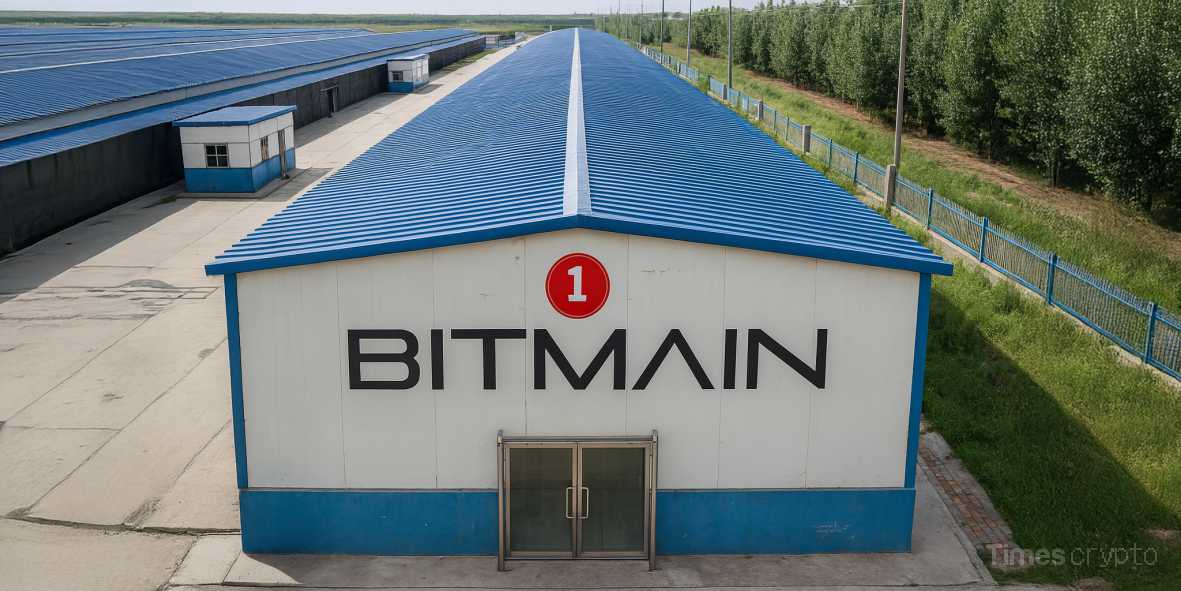 a building with a blue roof. Bitmain Bets on America: Chinese Bitcoin Mining Giant to Open First U.S. Factory
