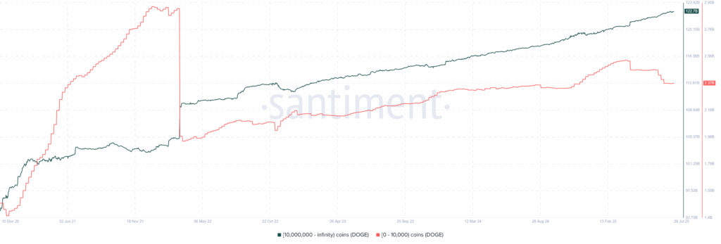 DOGE Retail versus Whale 28072025