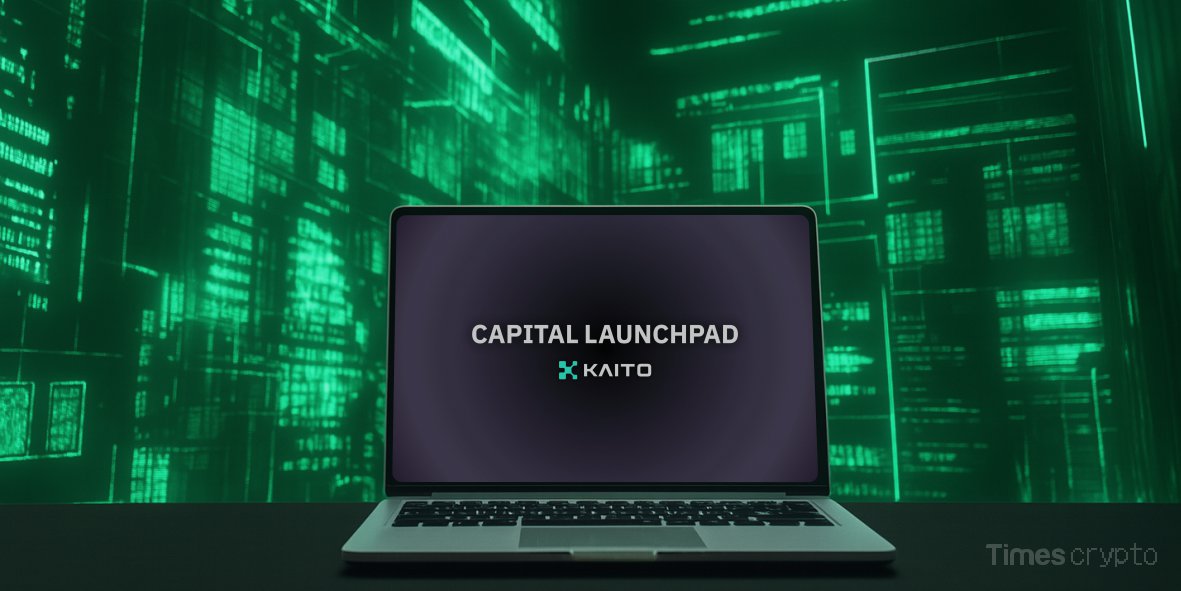 a laptop with a screen on. Kaito's Capital Launchpad: The Meritocratic Future of Web3 Fundraising
