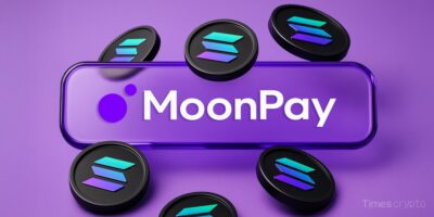 a group of Solana (SOL) Tokens with a logo on it. MoonPay Enters Crypto Yield Game With 8.49% Solana Staking