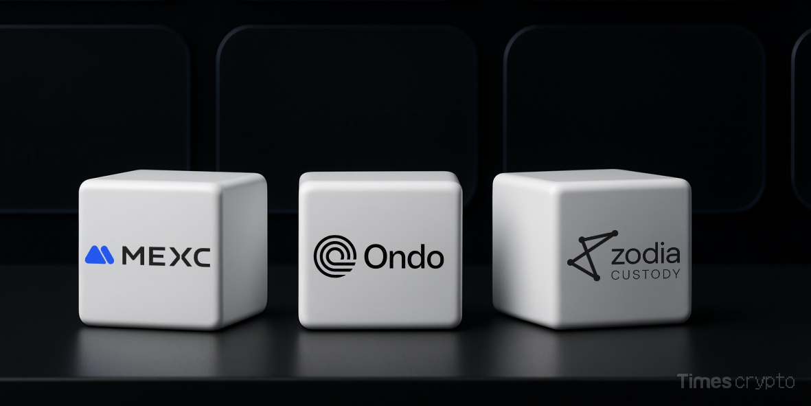 a group of white cubes with different symbols. Global Markets Alliance: Zodia Custody & Mexc Joins Ondo's Push for Tokenized Assets