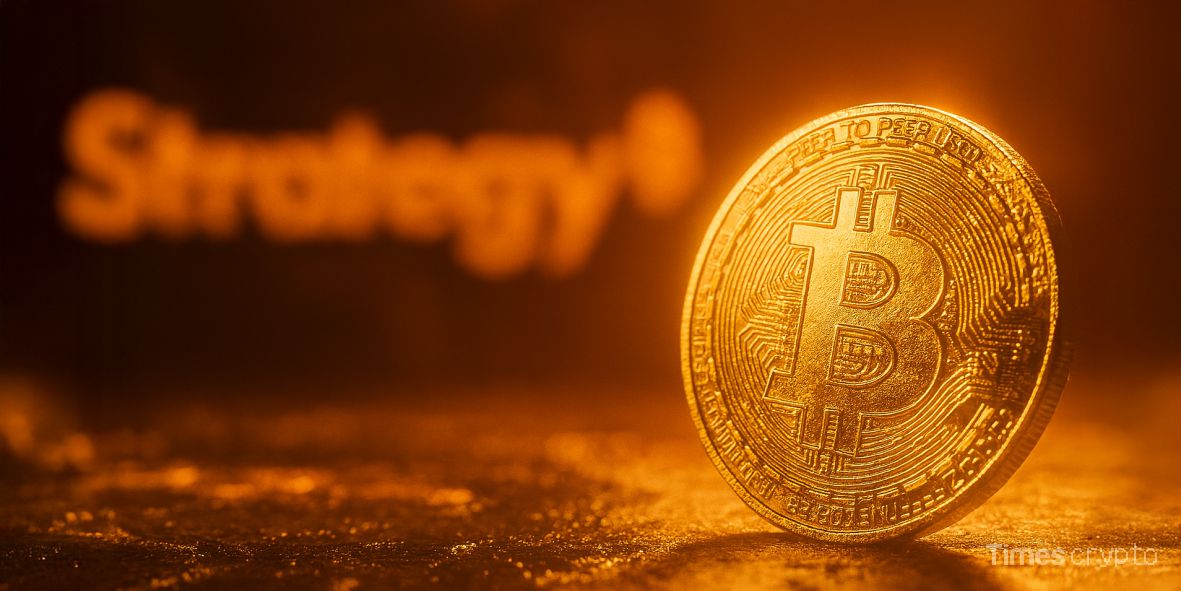 a close up of a coin. MicroStrategy Hits $128B Valuation as Bitcoin Bet Pays Off