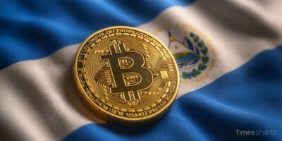 a gold bitcoin on the El Salvador flag. El Salvador Doubles Down: World's First Bitcoin Investment Banks Approved