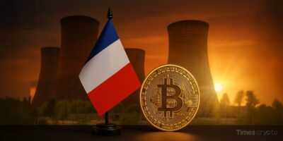 a bitcoin and a French flag. France’s Far-Right Bets on Nuclear Bitcoin Mining in Stunning Crypto U-Turn