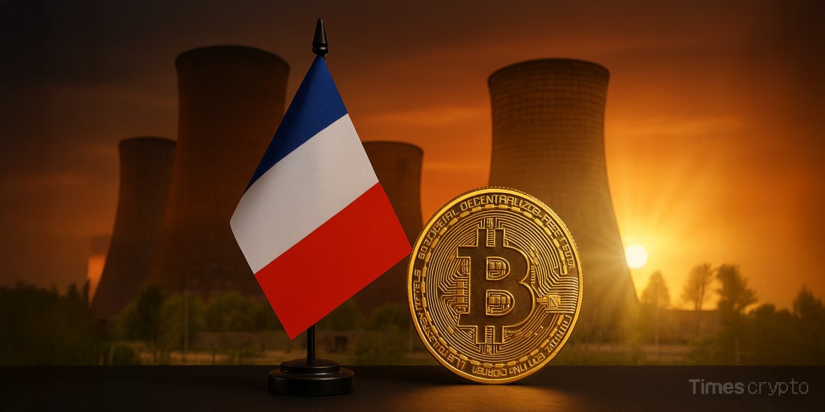 a bitcoin and a French flag. France’s Far-Right Bets on Nuclear Bitcoin Mining in Stunning Crypto U-Turn