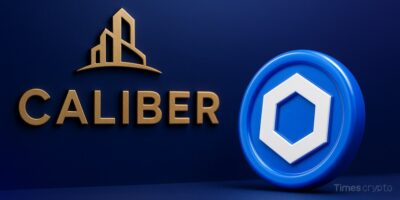 Caliber logo with Chainlink symbol. CaliberCos Stock Skyrockets 2,500% on Bold LINK Treasury Strategy