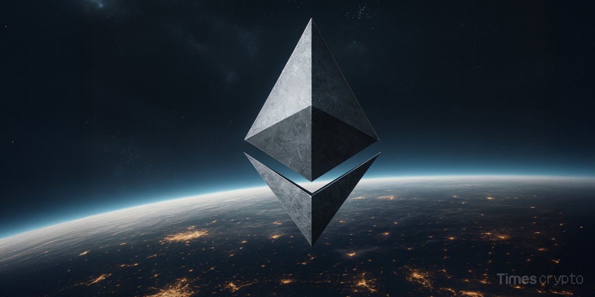 Ethereum logo above Earth at night. Ethereum Announces Planned Holesky Testnet Shutdown