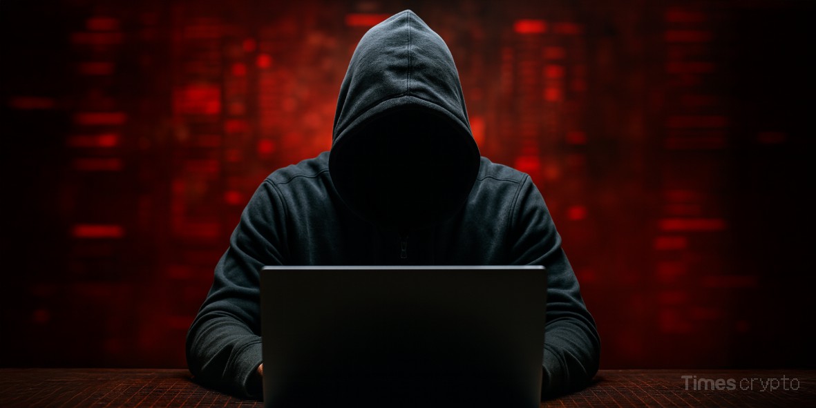 A hacker is hacking on a laptop. Hyperdrive Smart Contract Exploit Drained of $782,000 in Funds