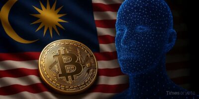 Bitcoin and digital identity concept with a Malaysian flag background. Malaysian MPs Targeted in Coordinated AI Deepfake Extortion for Crypto