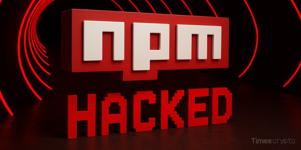 NPM logo with 'HACKED' text. Crypto-Stealing Malware Found in 18 Popular NPM Packages