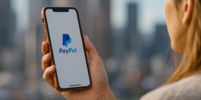 Person holding phone with PayPal logo. Introducing P2P PayPal Links for Effortless Transfers