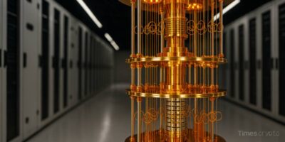 Shiny quantum processor and quantum computers in IBM data center. HSBC Quantum Algorithmic Trading Trials with IBM Quantum Processors Show a 34% Boost