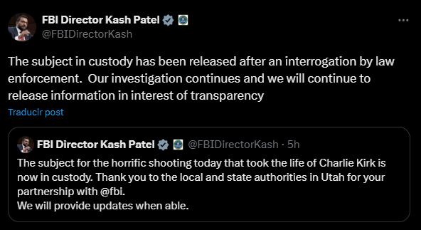 Charlie Kirk, a Bitcoin advocate and Turning Point USA founder, was shot dead during a campus speech. FBI released the suspect.