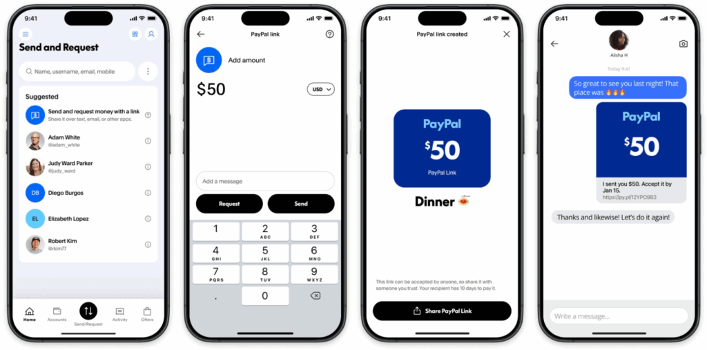 P2P PayPal Links: PayPal has upgraded its peer-to-peer payments with a new 'Links' feature that will enable users to send cryptocurrencies like Bitcoin and Ethereum as easily as sending a text. 
