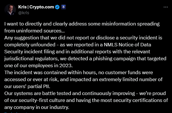 Crypto.com Data Breach: CEO Denies Cover-Up of 2023 Attack by Teen Hacker image 277