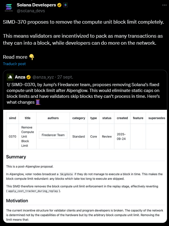 Firedancer Proposes Removing Solana Compute Unit Block Limit Solana Compute Unit Block Limit: Jump Crypto's Firedancer client team suggests dynamic scaling based on validator performance rather than fixed constraints.