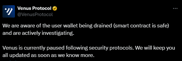 Venus Protocol: An emergency response and governance voted for a quick shutdown of the DeFi ecosystem, which allowed for the recovery of stolen assets after a user was the victim of a phishing scam.