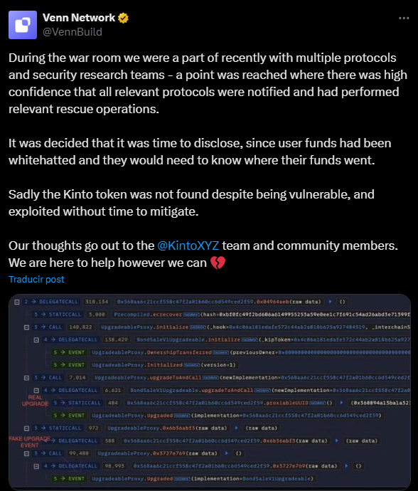 Kinto L2 to Wind Down Operations Following Crippling $2.4M Hack Kinto Exchange: A devastating exploit in the $K token-specific proxy contract allowed 577 ETH to be drained, leaving the project unable to keep operations running.