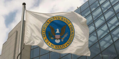U.S. SEC flag waving outside building. SEC Greenlights Generic Crypto ETF Listing Standards in Landmark Vote