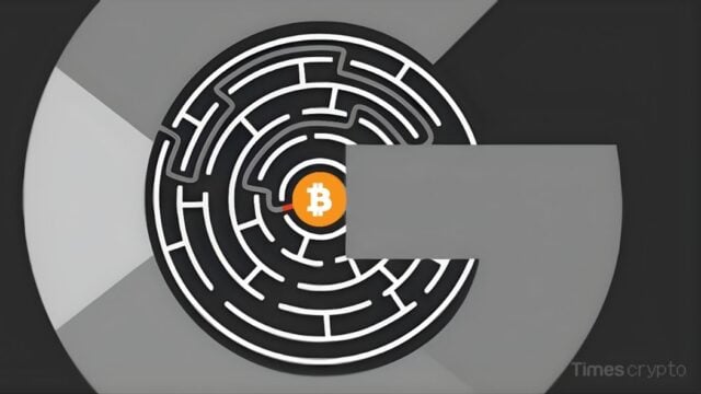 Bitcoin symbol in a Google maze. Google Quantum Echoes Breakthrough Verifies Quantum Advantage - Is Bitcoin at Risk?