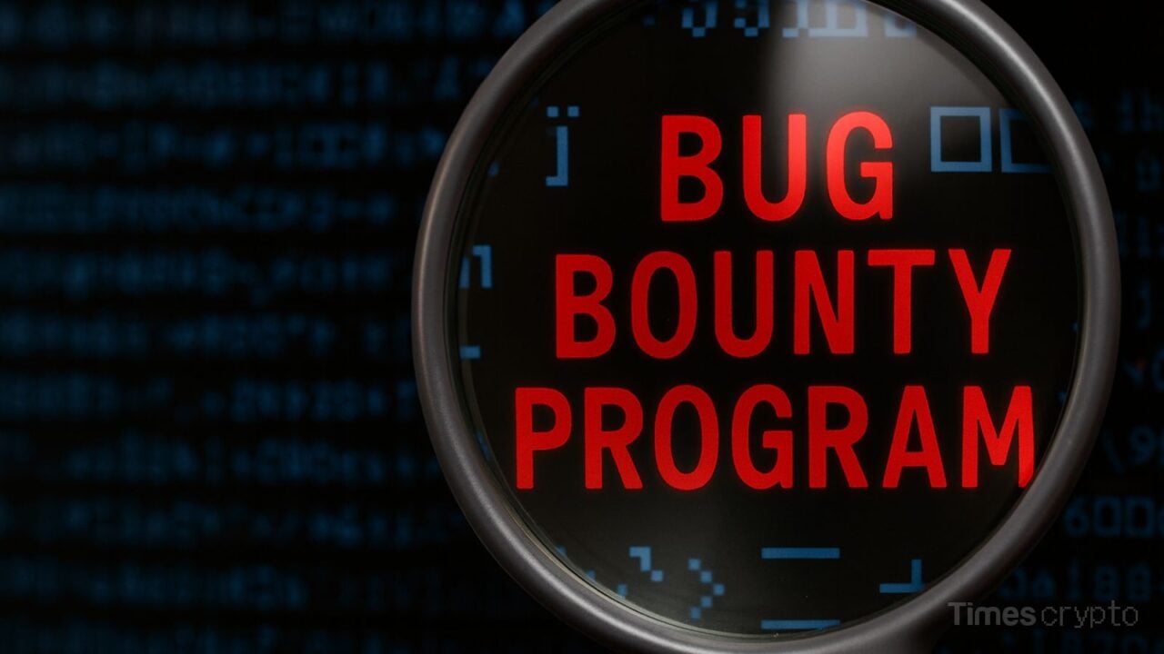 Magnifying glass over bug bounty program. Kamino and Immunefi Bug Bounty Program Launches with Record $1.5M Prize Pool