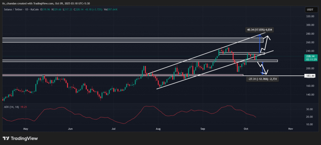 Solana Daily chart