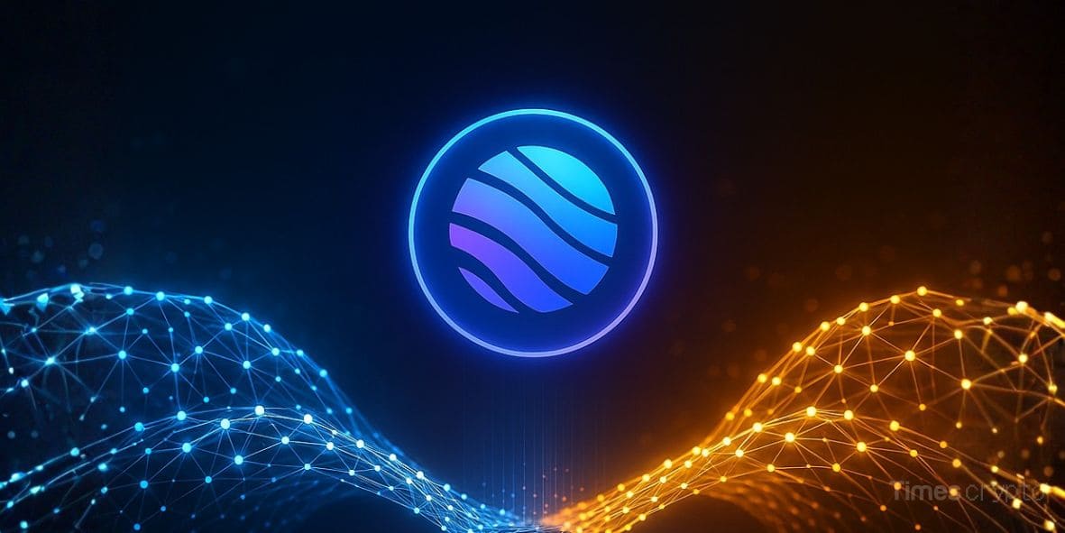 VYFi logo with blue and orange. VyFinance Launches cstAPEX to Bridge Cardano DeFi with EVM Networks