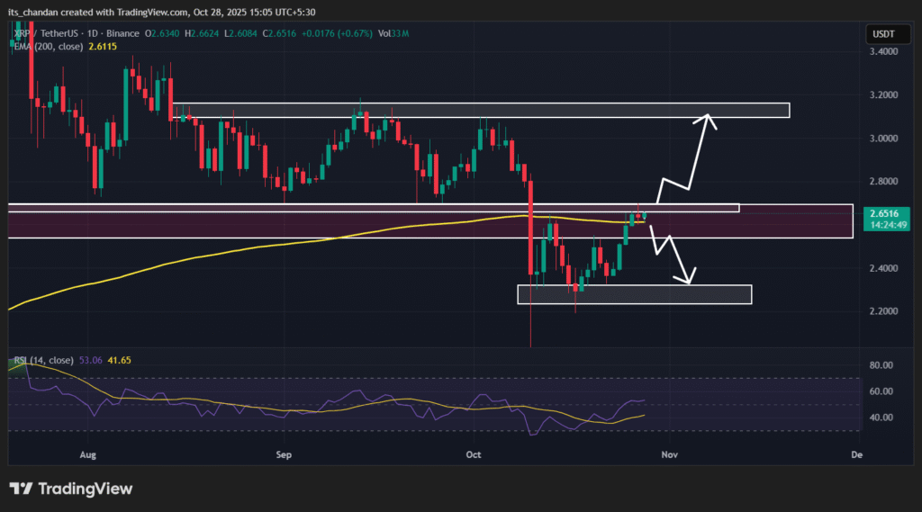XRP Price Reclaims 200 EMA, But Is a Major Sell-Off Coming? 3 XRP Daily Chart