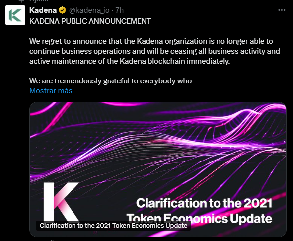 Kadena Blockchain Halts as Founding Team Shuts Down, KDA Token Crashes 66%: The team behind the Kadena blockchain is ceasing operations, causing its KDA token to plummet over 66% as the network transitions to community-only support.