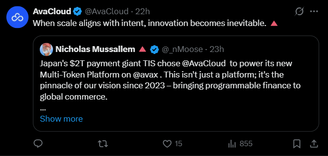 Japan’s TIS Revolutionizes $2 Trillion Payments Infrastructure with Avalanche’s AvaCloud 2 Japan