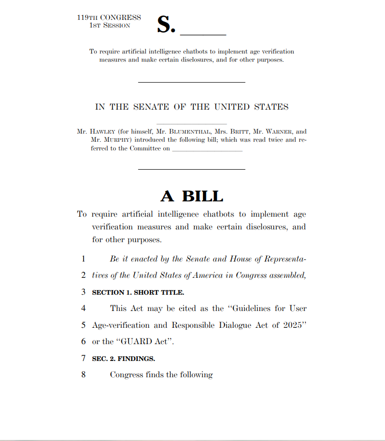 U.S. Lawmakers Unveil GUARD Act Imposing $100K Fines to Shield Children from AI Chatbots 2 GUARD