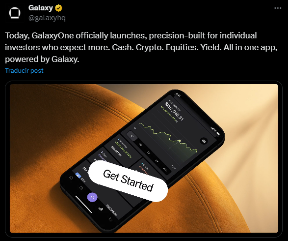 GalaxyOne Retail Trading App Launches with 8% Yield to Challenge Robinhood: Mike Novogratz's Galaxy Digital enters the consumer market, combining crypto and stock trading with high-yield cash accounts in a unified platform.