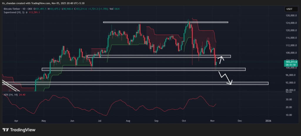 Is 105,600 in Sight for BTC? Bitcoin Accumulators Adds 50K BTC amid Dip 3 BTCUSDT 2025 11 05 20 48 03