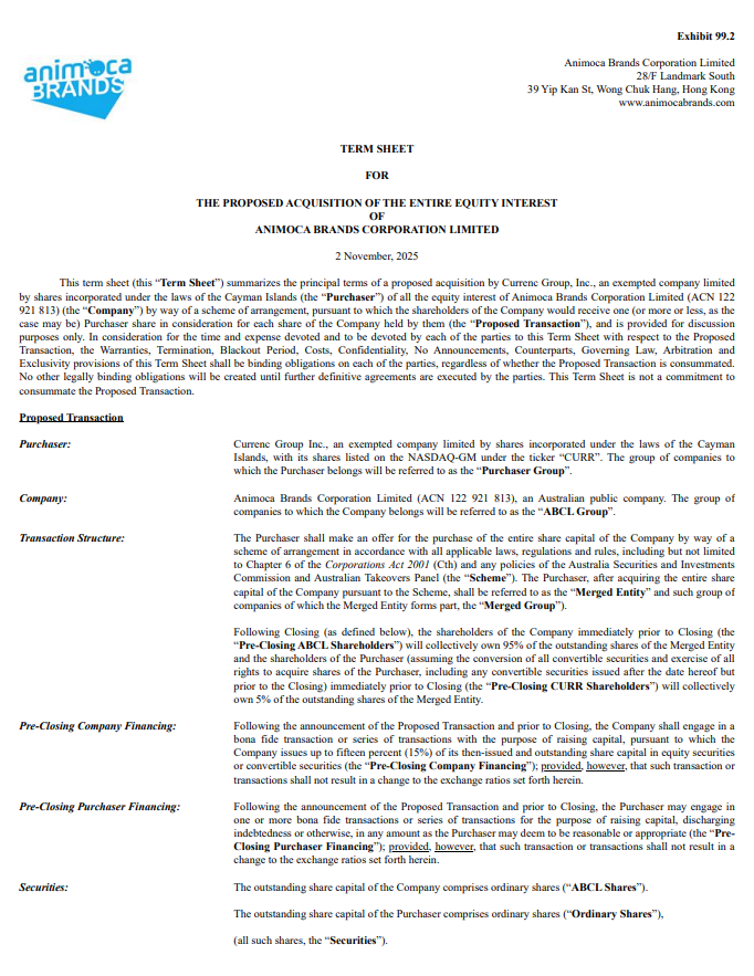 Animoca Brands Eyes Nasdaq Listing via 95–5 Reverse Merger With Currenc Group 2 Animoca Brands