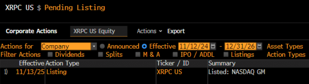 Spot XRP ETF Listing Approved: First U.S. Fund Begins Trading on Nasdaq Nov 13 Spot XRP ETF Listing Approved: First U.S. Fund Begins Trading on Nasdaq Nov 13: Canary Capital's XRPC fund marks a historic milestone for Ripple's token, opening institutional investment channels.