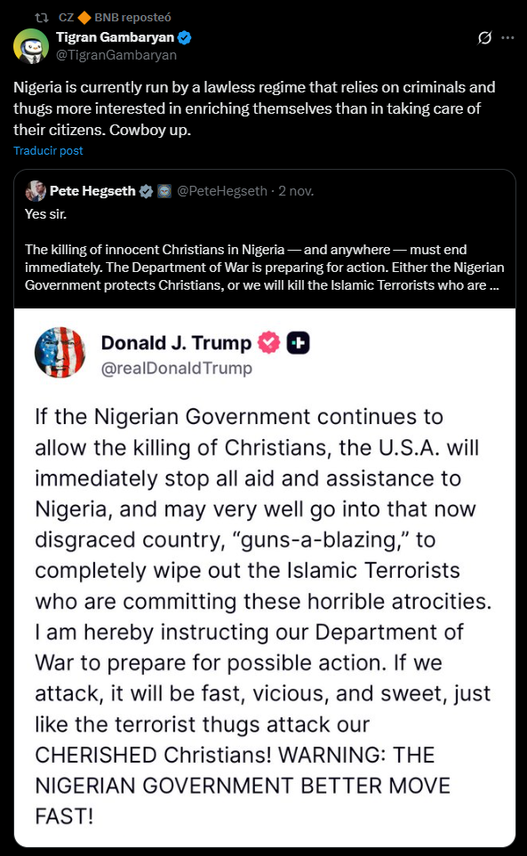 Ex-Binance Exec Tigran Gambaryan Accuses Nigeria Gov of $50M Extortion Ex-Binance Exec Tigran Gambaryan Accuses Nigeria Gov of $50M Extortion: The former compliance head claims Nigerian officials bragged about extracting $50 million from the U.S. government for his release, escalating diplomatic tensions.