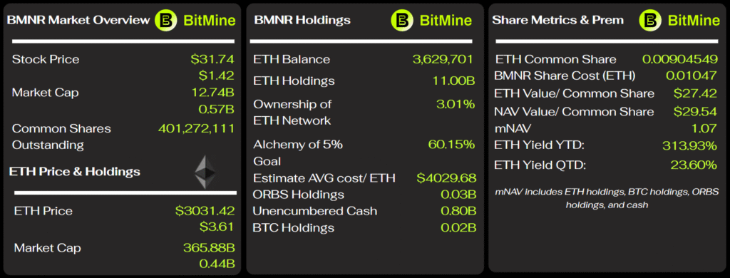 The BitMine Paradox: Holding 3% of Ethereum's Supply But Down 81%. What's Going On? The BitMine Paradox: Holding 3% of Ethereum's Supply But Down 81%. What's Going On?: Tom Lee's crypto treasury firm faces a massive disconnect between its substantial ETH holdings and its collapsing stock price. Here's why.