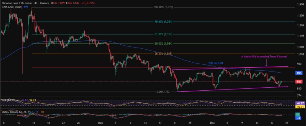 Binance Coin (BNB) Price Rebounds from Key Support; $930.00 Eyed! 3 BNBUSD 4H 19122025