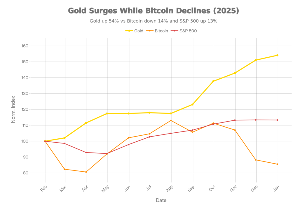 Investors Chose Gold Over Bitcoin in 2025; Here's Why 2 2025 Asset Performance Gold in Yellow Leads