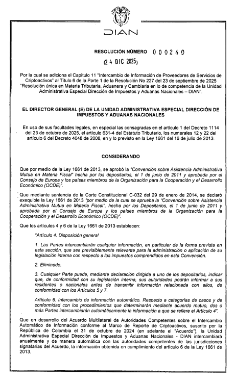 Colombia Adopts OECD Crypto Reporting Rules, Orders Exchanges to Disclose User Data 2 Colombia