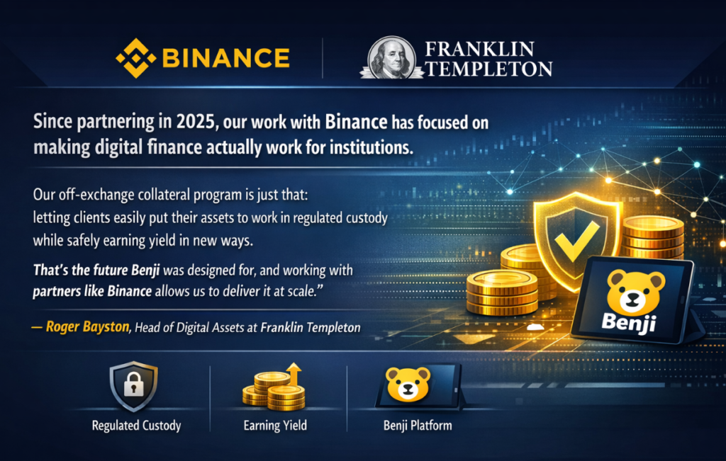 Franklin Templeton & Binance Launch Off-Exchange Collateral Program Franklin Templeton & Binance Launch Off-Exchange Collateral Program: Tokenized money market funds now back institutional crypto trades.