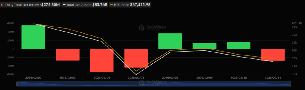Bitcoin Faces Downtrend Amid $276 Million ETF Outflows and Technical Weakness 3 image 137