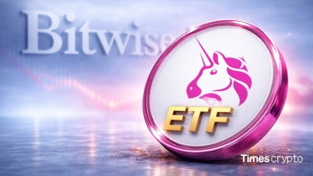 Bitwise ETF with UNI coin logo. Bitwise Files for First U.S. Spot Uniswap ETF Despite Market Crash