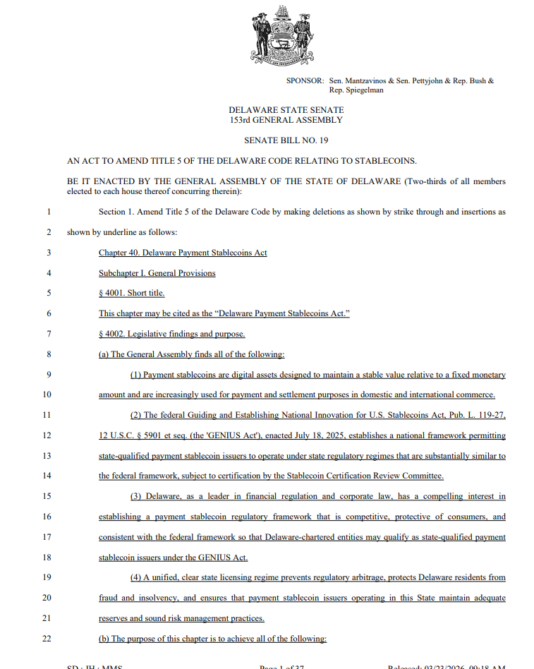 Delaware Unveils State Stablecoin Framework Aligned with GENIUS Act 2 image 172
