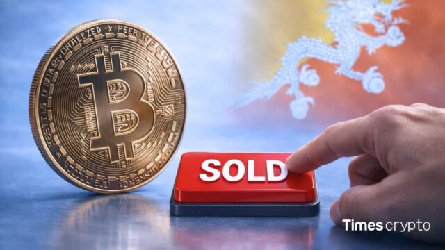 Bitcoin and sold button concept. Bhutan Sells $120M in Bitcoin This Month, Moves $36.7M to QCP Capital