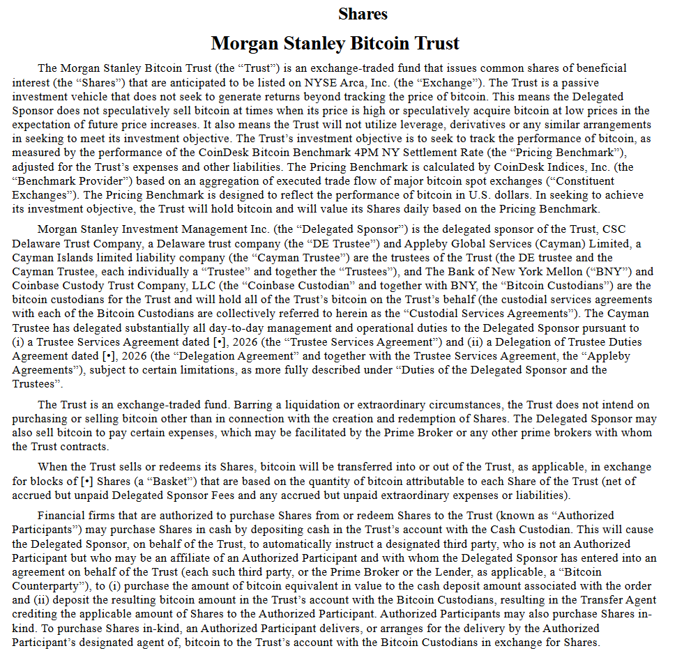 Morgan Stanley Picks Coinbase, BNY Mellon to Guard Bitcoin in New NYSE Arca ETF 2 image 44