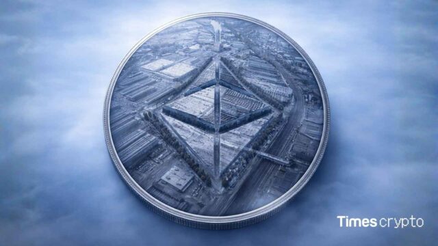 Ethereum coin above a clouded landscape. ETH Devs Propose ‘Ethereum Economic Zone’ to Unify Fragmented L2 Landscape