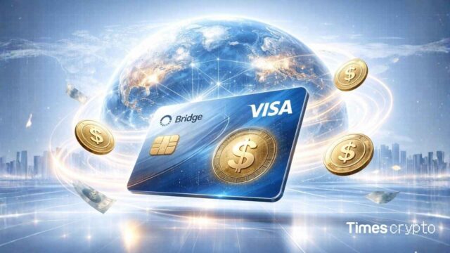 Digital currency and global transactions concept. Visa and Bridge to Launch Stablecoin-Linked Cards in 100+ Countries