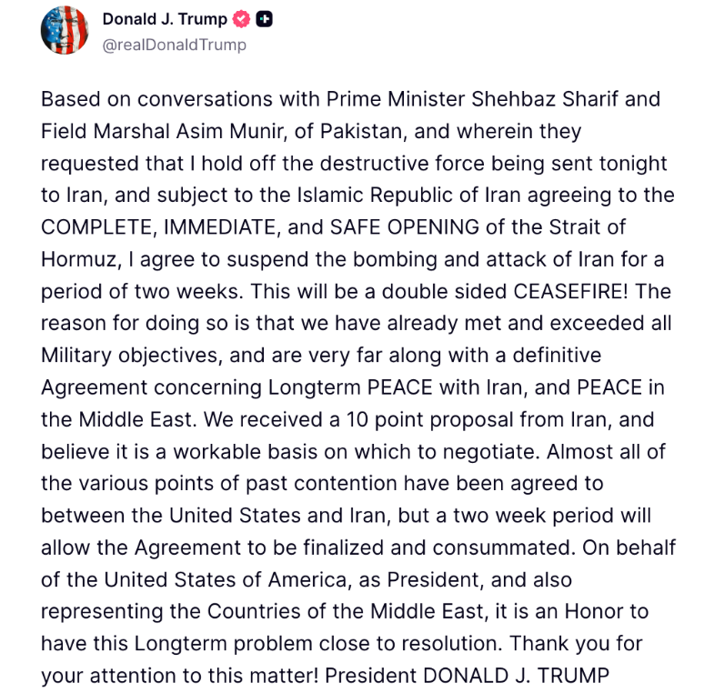 Bitcoin Reclaims $72K as U.S.-Iran Ceasefire Eases Geopolitical Pressure Bitcoin Reclaims $72K as U.S.-Iran Ceasefire Eases Geopolitical Pressure: The two-week truce sends oil below USD 100 and triggers a 6.7% relief rally, but markets remain wary of fragile negotiations.